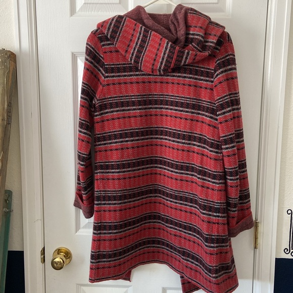 Field and Flower red black sweater coat from Anthropologie - Picture 4 of 5